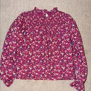 Janie and Jack Floral Smocked Ruffle Top
